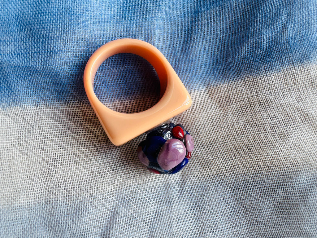 混色綉球戒指 Multicolored Hydrangea Ring