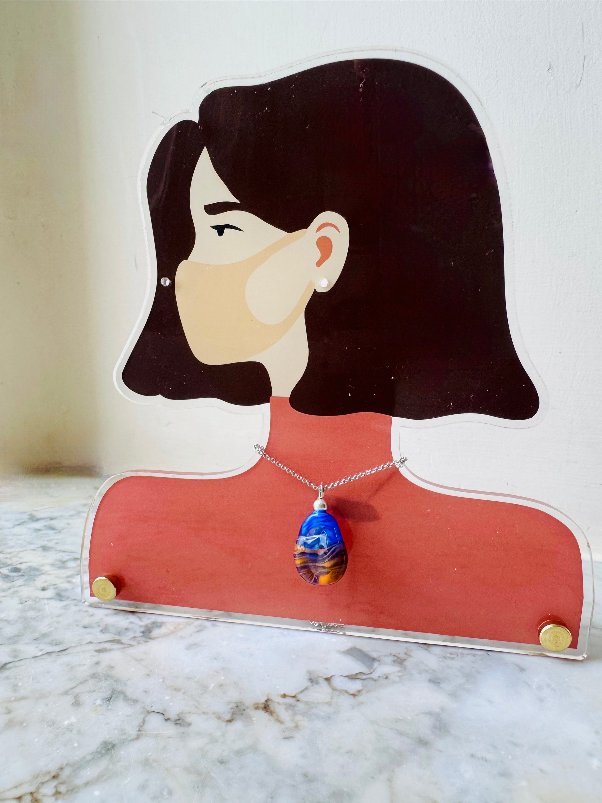 Handmade Mixed color / pattern glass plate