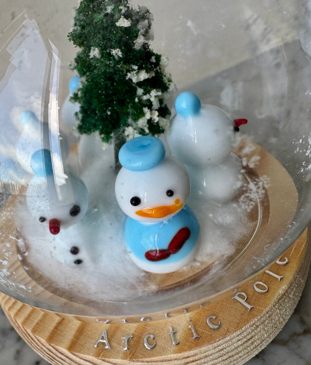 Donald Duck at Arctic Pole (Handmade Glass Ornament)