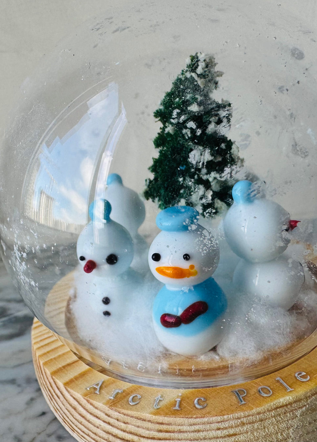 Donald Duck at Arctic Pole (Handmade Glass Ornament)