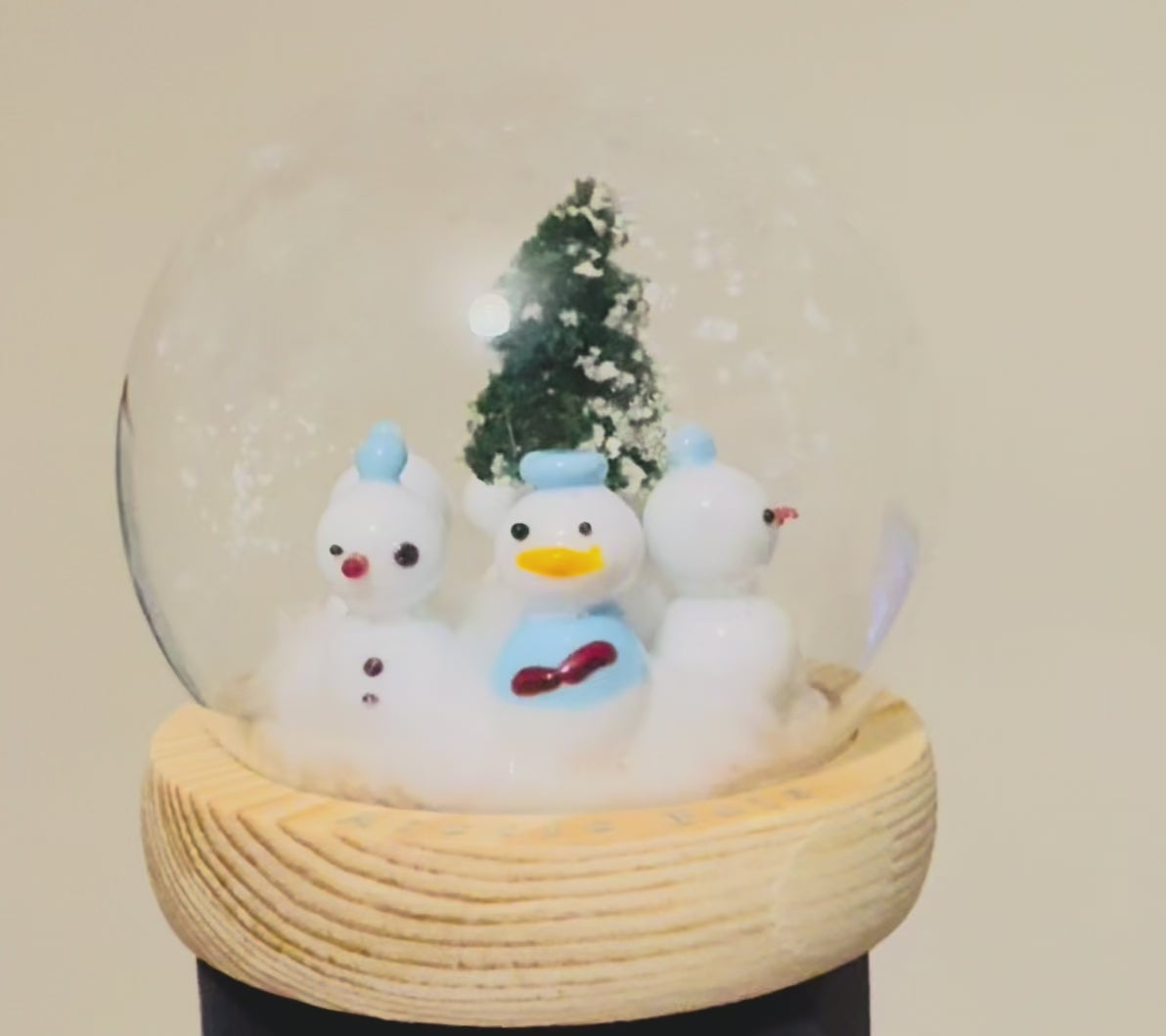 Donald Duck at Arctic Pole (Handmade Glass Ornament)